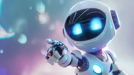 AI robot interacting in a real-world environment